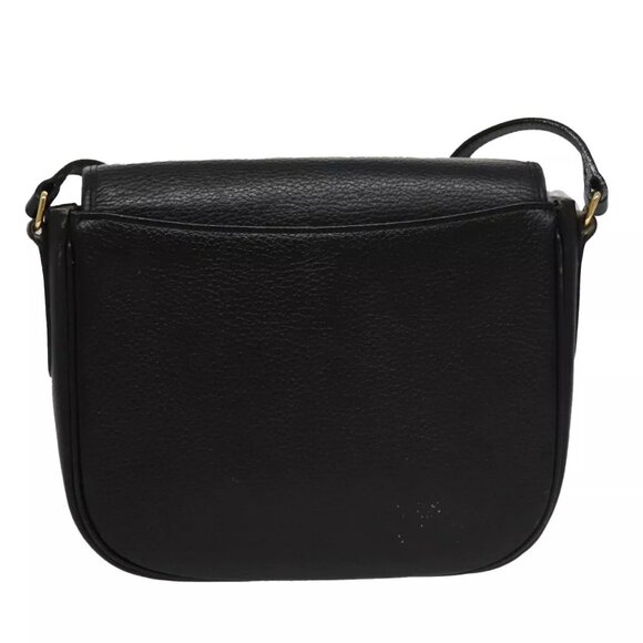 Burberrys Shoulder Bag Leather Black Auth ep6980